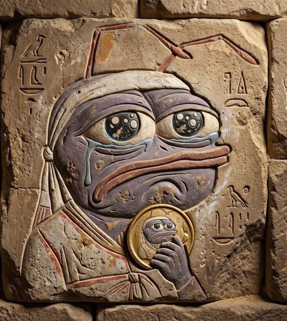 Ancient ant relief with coin